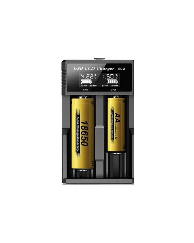 CARGADOR DE PILAS X 2 C/DISPLAY 3.5V/1.2V EL-2 USB