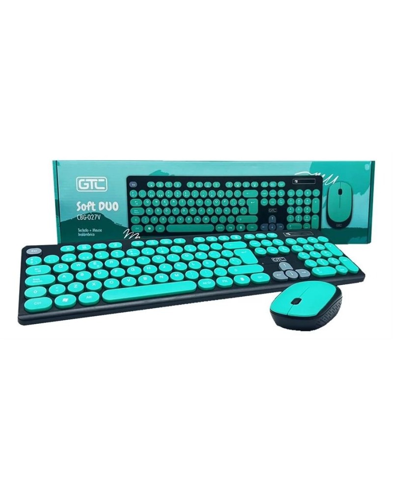 TECLADO + MOUSE WLS NEGRO C/ VERDE SOFT DUO CBG-027V GTC