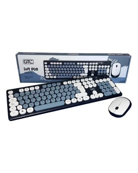 TECLADO + MOUSE WLS NEGRO C/ AZUL SOFT DUO CBG-027G GTC