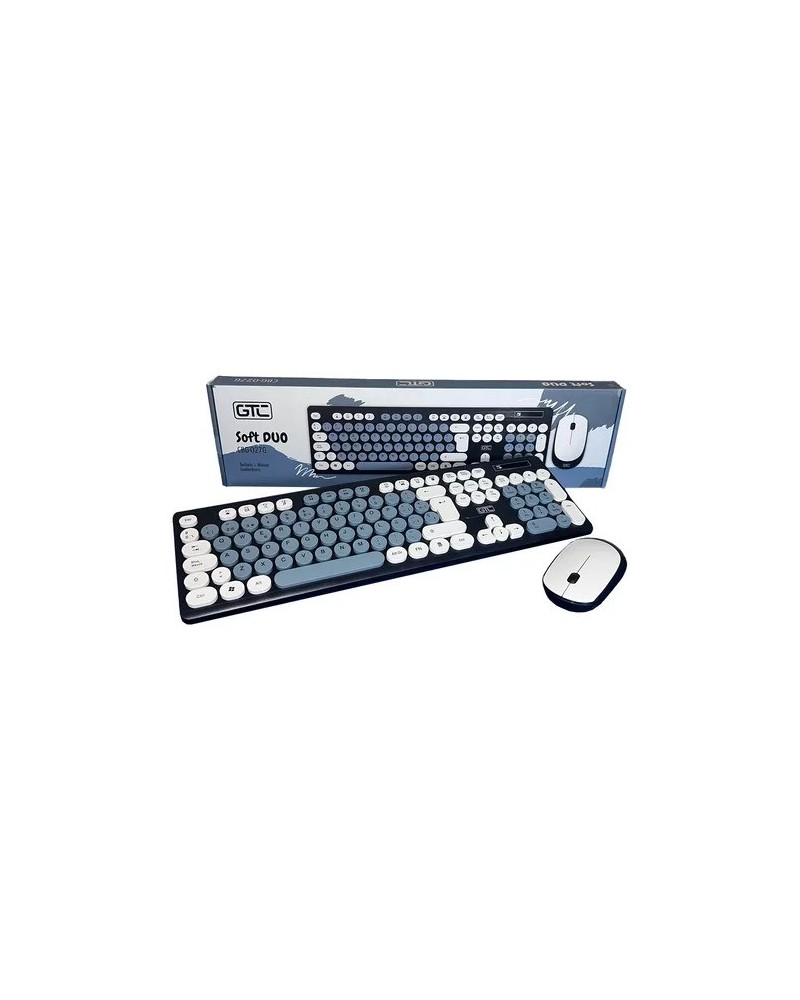 TECLADO + MOUSE WLS NEGRO C/ AZUL SOFT DUO CBG-027G GTC