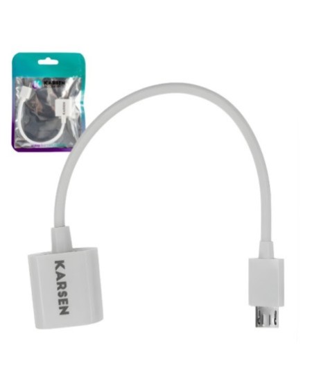 ADAPTADOR OTG MICRO USB A USB H BLANCO 1003 KARSEN