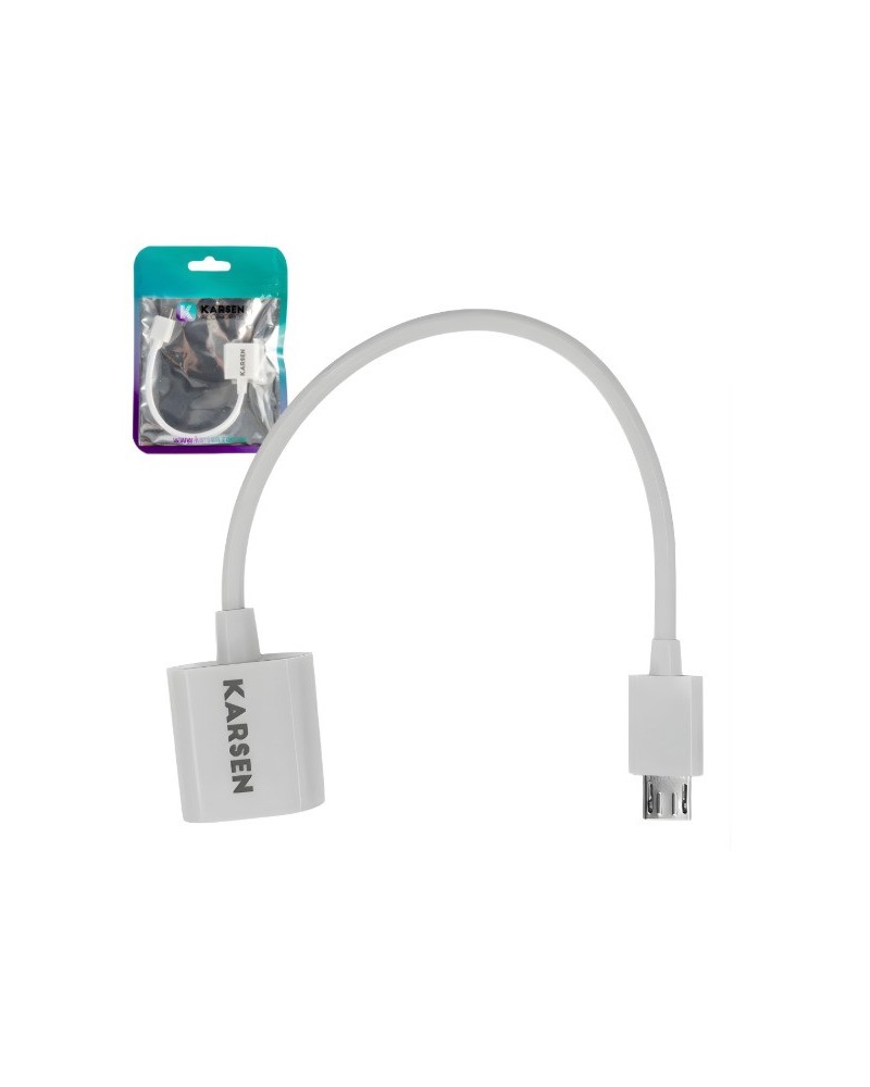 ADAPTADOR OTG MICRO USB A USB H BLANCO 1003 KARSEN