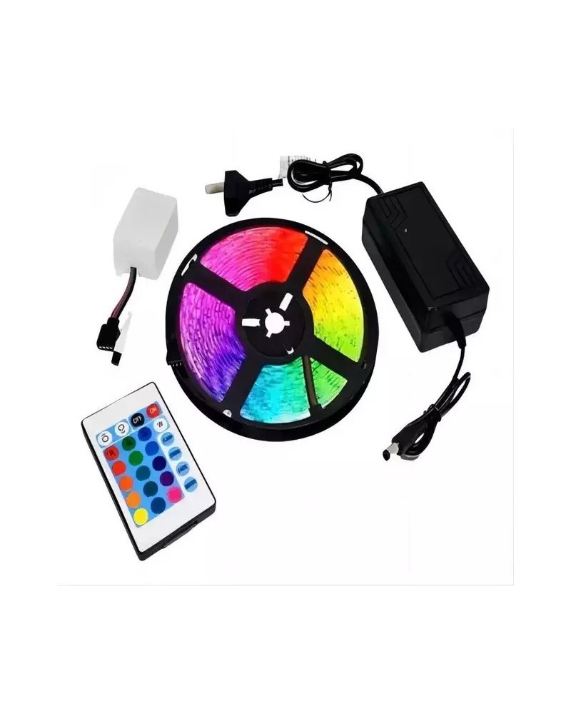 TIRA DE LED RGB 50X50 5MTS C/FUENTE Y CONTROLADOR LAMBOTECH