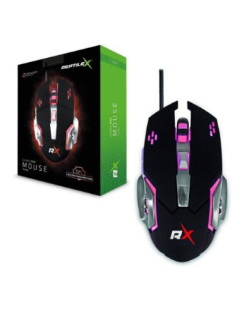 MOUSE GAMER PRO 3.200DPI RX0005 5 BOTONES C/4 COL. LED  REPTILEX