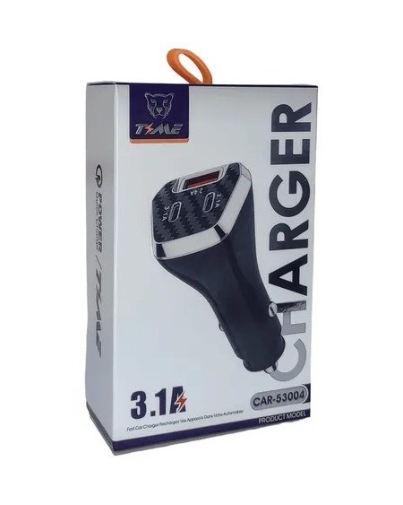 CARGADOR 12V A USB + TIPO C X 2 3.1AMP CAR-53004 TIME