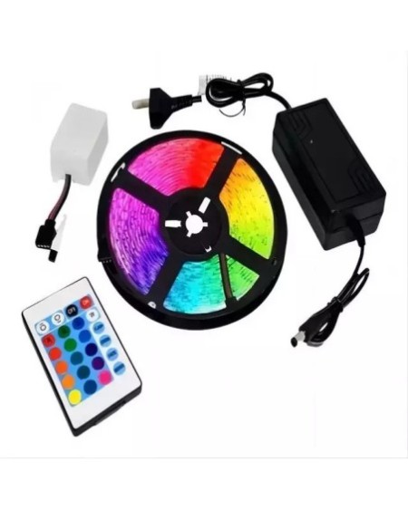 TIRA DE LED RGB 50X50 5MTS C/FUENTE Y CONTROLADOR FLUX