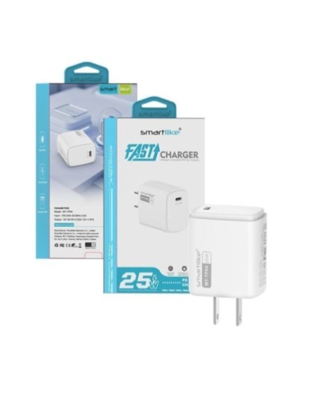 CARGADOR 220V TIPO C CABEZAL 25W FAST CHARGER SMARTILIKE