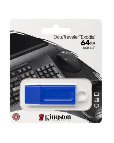 PEN DRIVE 64GB DTEXODIA M USB 3.2 NEON AZUL KINGSTON