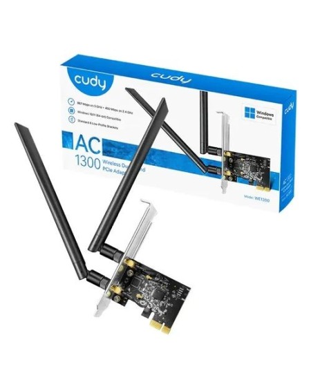 PLACA DE RED PCI-E DOBLE ANTENA DUAL BAND AC1300 867MBPS CUDY
