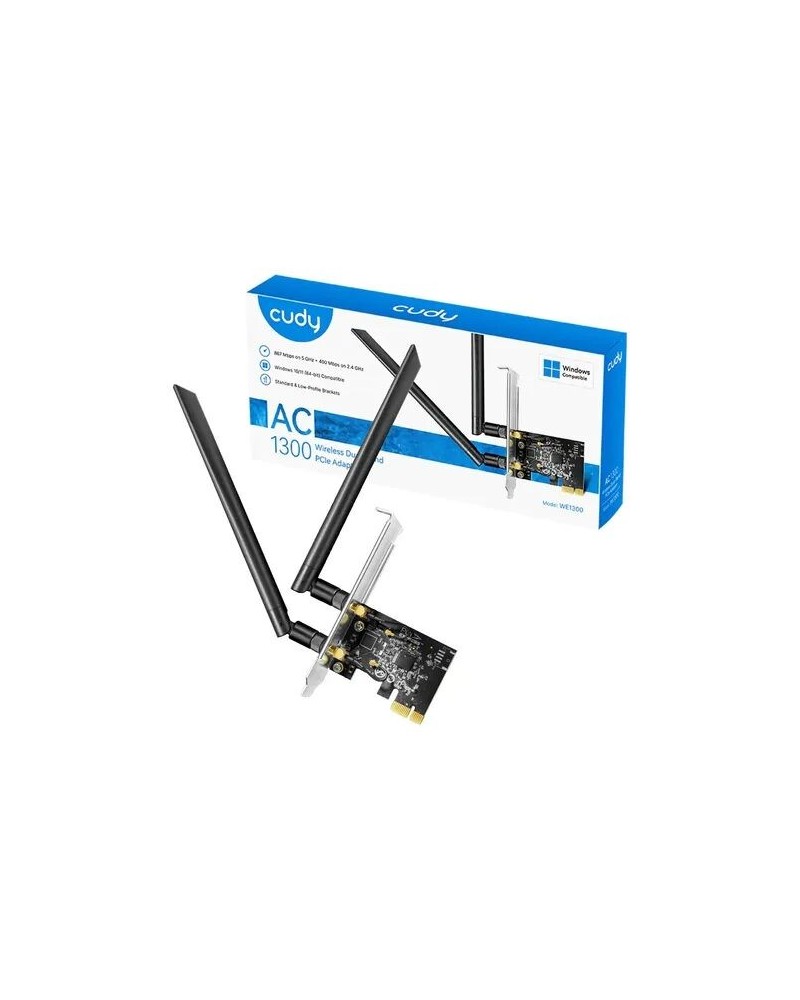 PLACA DE RED PCI-E DOBLE ANTENA DUAL BAND AC1300 867MBPS CUDY