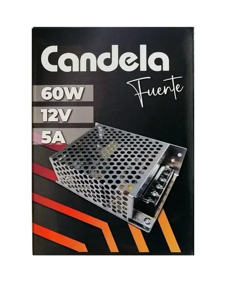 FUENTE P/TIRA DE LED 12V 5AMP 60W 7404 CANDELA