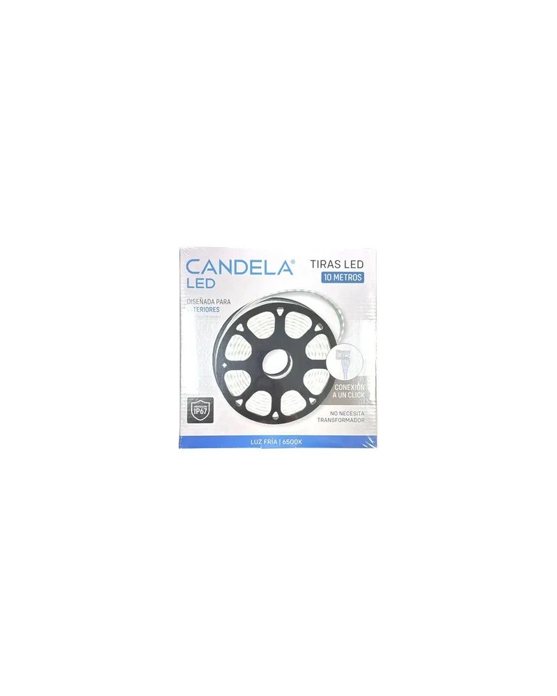 TIRA DE LED 220V 10MTS INTERIOR LUZ FRIA FACIL CONECXION CANDELA