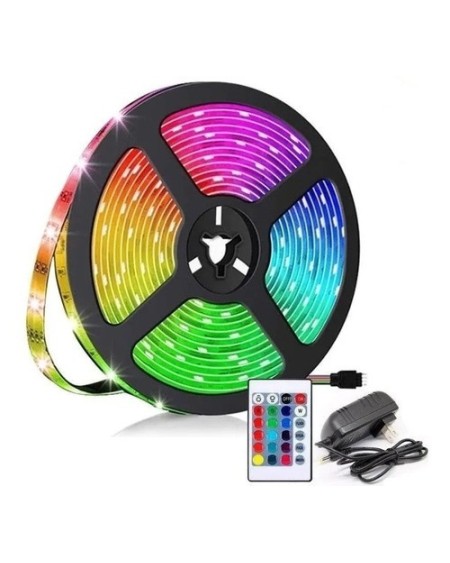 TIRA DE LED 28X35 5MTS C/FUENTE RGB HS-06