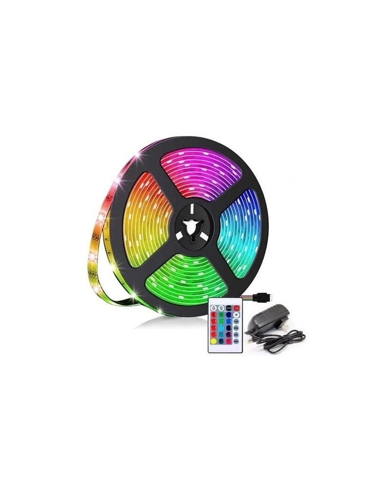TIRA DE LED 28X35 5MTS C/FUENTE RGB HS-06