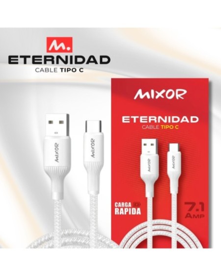 CABLE USB TIPO C 7.1AMP BLANCO MOD3051 IMPULSO MIXOR