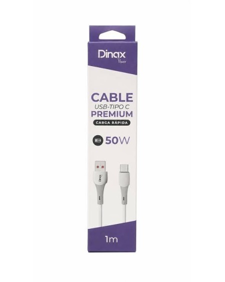 CABLE USB TIPO C 50W CARGA RAPIDA 1MTS CAJA VIOLETA DX-C5AUSBTC DINAX