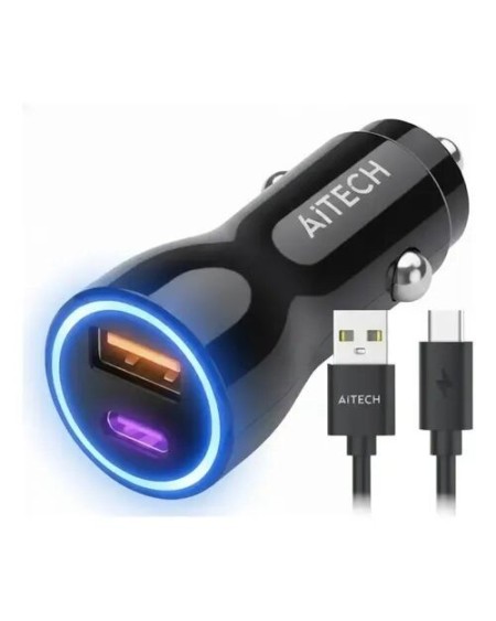 CARGADOR 12V A USB + TIPO C + CABLE 48W AICC020221N AITECH