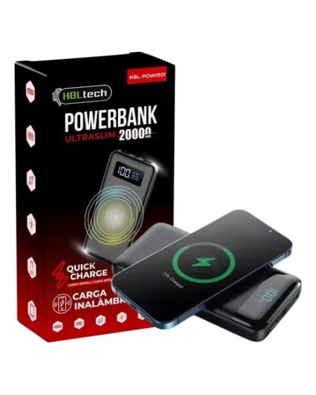 POWER BANK 20000MAH CARGA INALAMBRICA HBL-POW1R01 HBL TECH