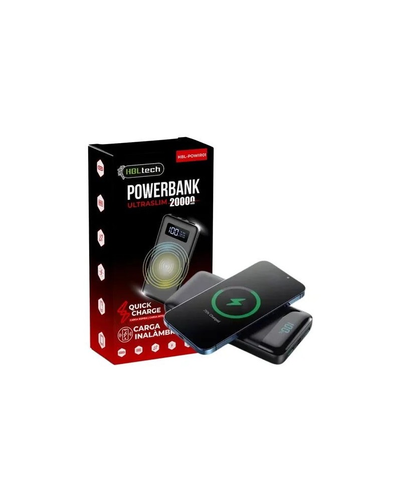 POWER BANK 20000MAH CARGA INALAMBRICA HBL-POW1R01 HBL TECH