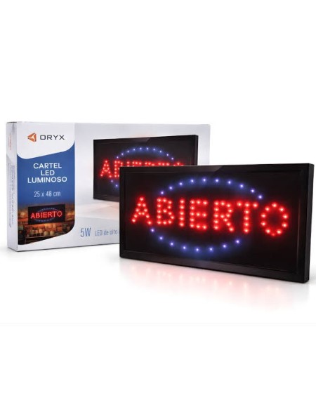 CARTEL DE LED ABIERTO 5W 25X48 FM006AN ORYX