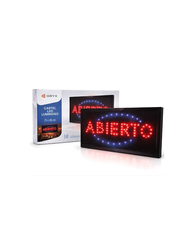 CARTEL DE LED ABIERTO 5W 25X48 FM006AN ORYX