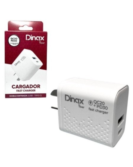 CARGADOR 220V A USB + TIPO C CABEZAL 5.1AMP SN2-CAR-5.1-TC DINAX