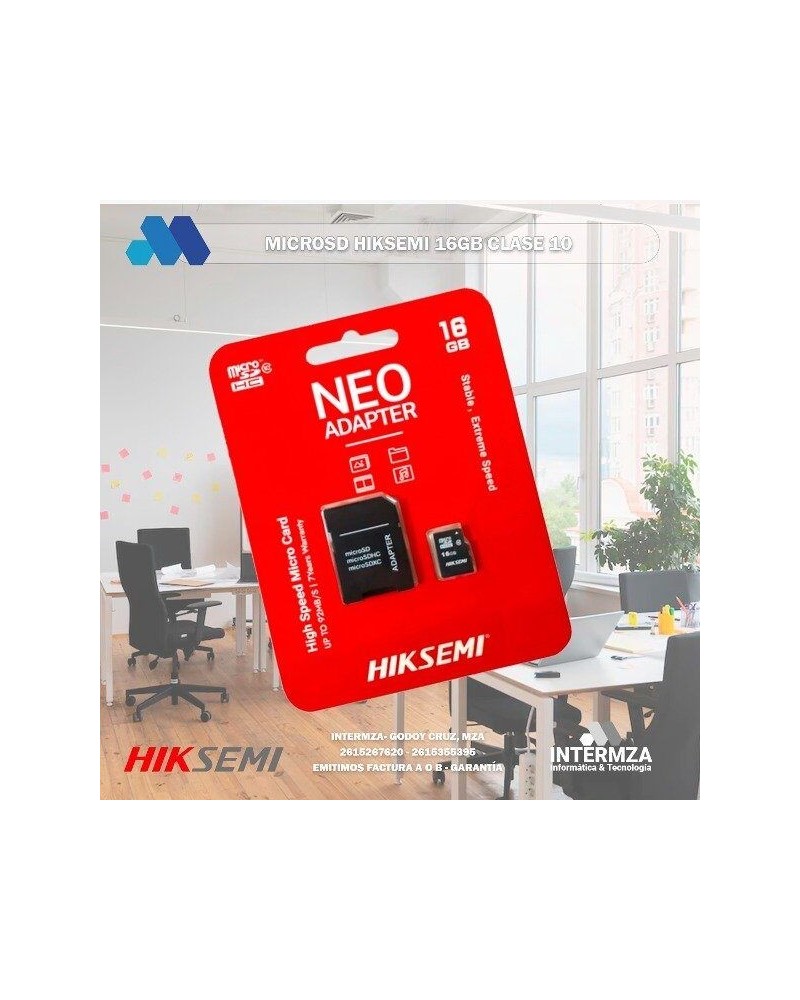 MEMORIA MICRO SD 16GB CL10 HIKSEMI