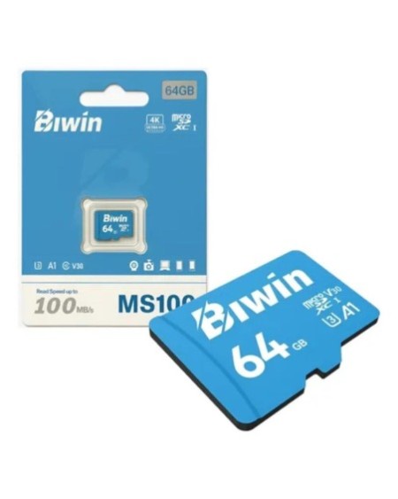 MEMORIA MICRO SD 64GB 100MBPS MS100 BIWIN