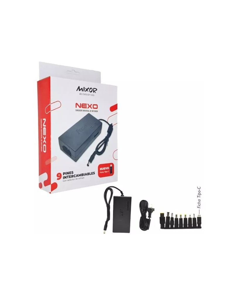 CARGADOR P/NOTEBOOK UNIVERSAL 9 PINES C/FICHA TIPO C NEXO