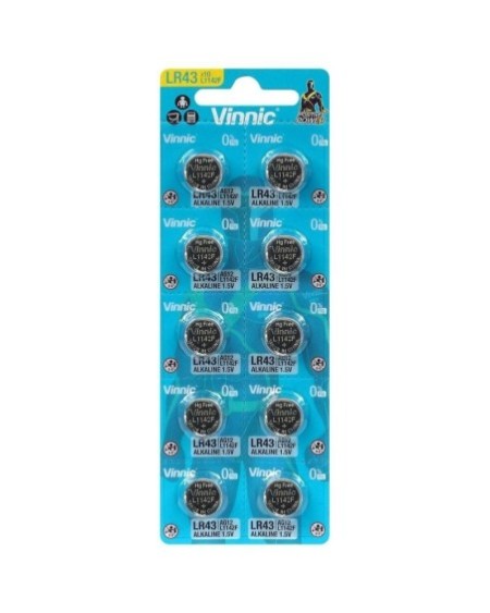 PILA 1.5V LR43 AG12 L1142F ALCALINA VINNIC
