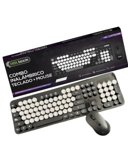 TECLADO + MOUSE WLS NEGRO CON BLANCO HBL-COMTEC25B HBL TECH