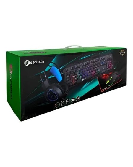 KIT GAMER (TEC-MOU-AUR-PAD) RETROILUMINADO SANTECH