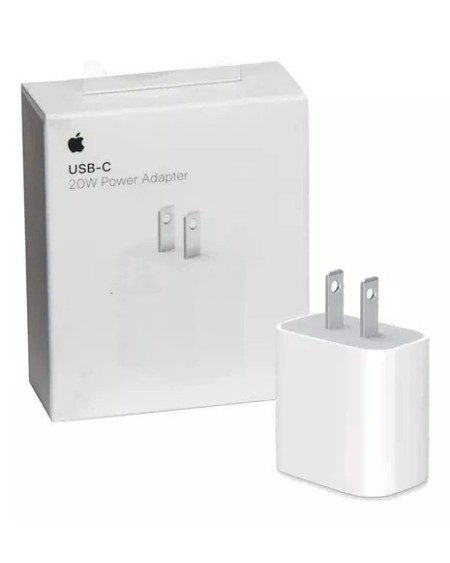 CARGADOR 220V A USB TIPO C CABEZAL 20W CAJA BLANCA APPLE