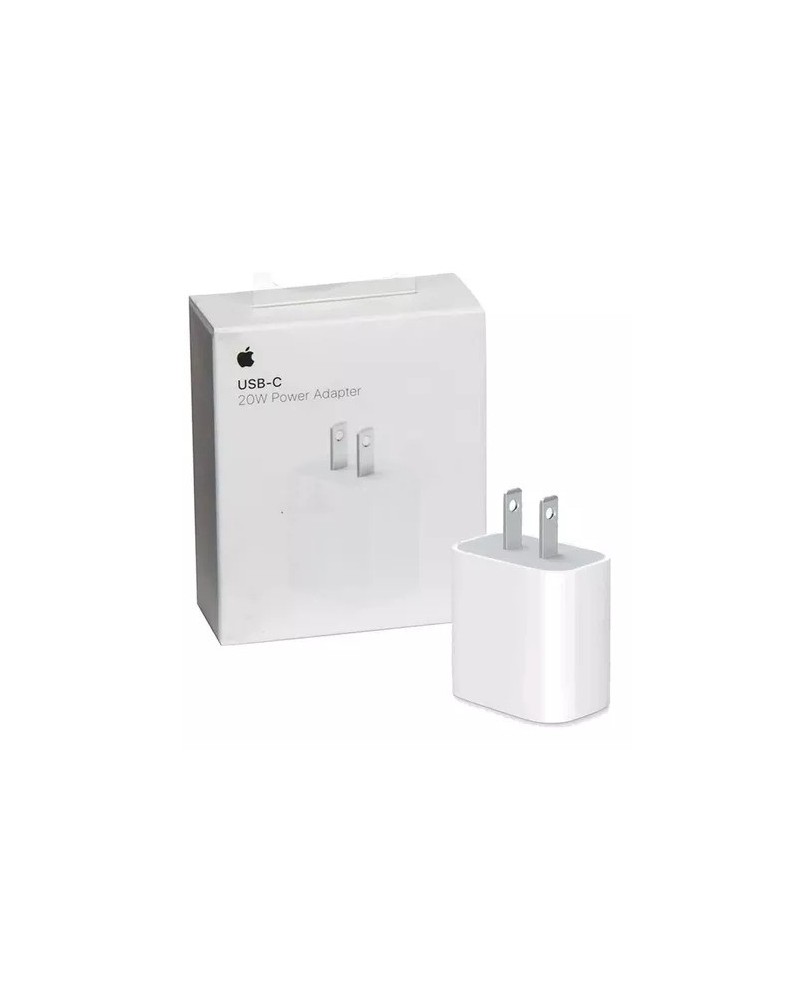 CARGADOR 220V A USB TIPO C CABEZAL 20W CAJA BLANCA APPLE