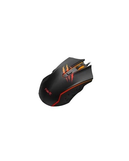 MOUSE GAMER NEGRO CON NARANJA GAMENOTE MS1027 HAVIT