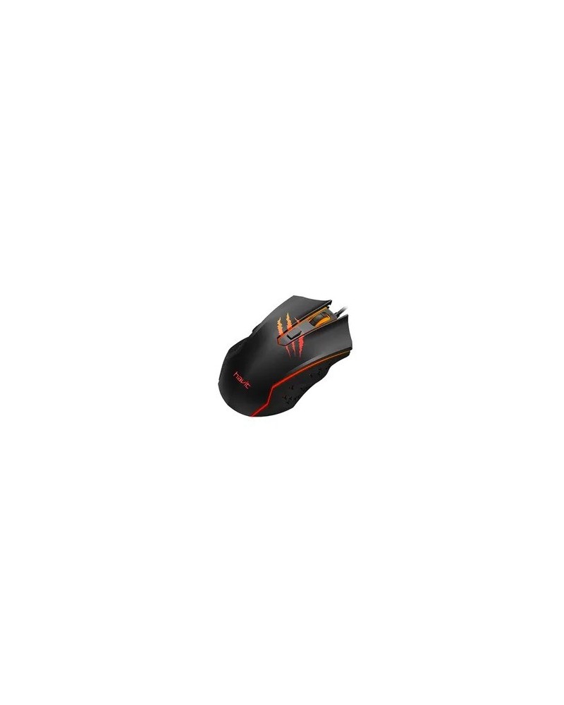 MOUSE GAMER NEGRO CON NARANJA GAMENOTE MS1027 HAVIT