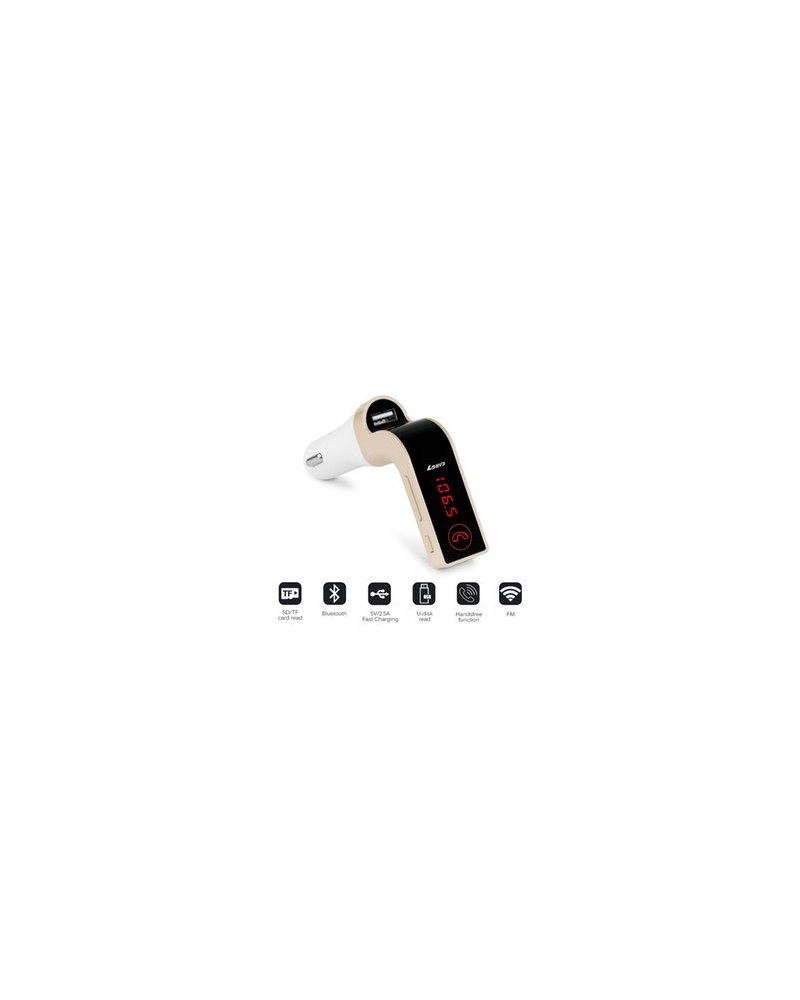 TRANSMISOR FM C/BLUETOOTHTIPO MARTILLO S/CONTROL CAR G7