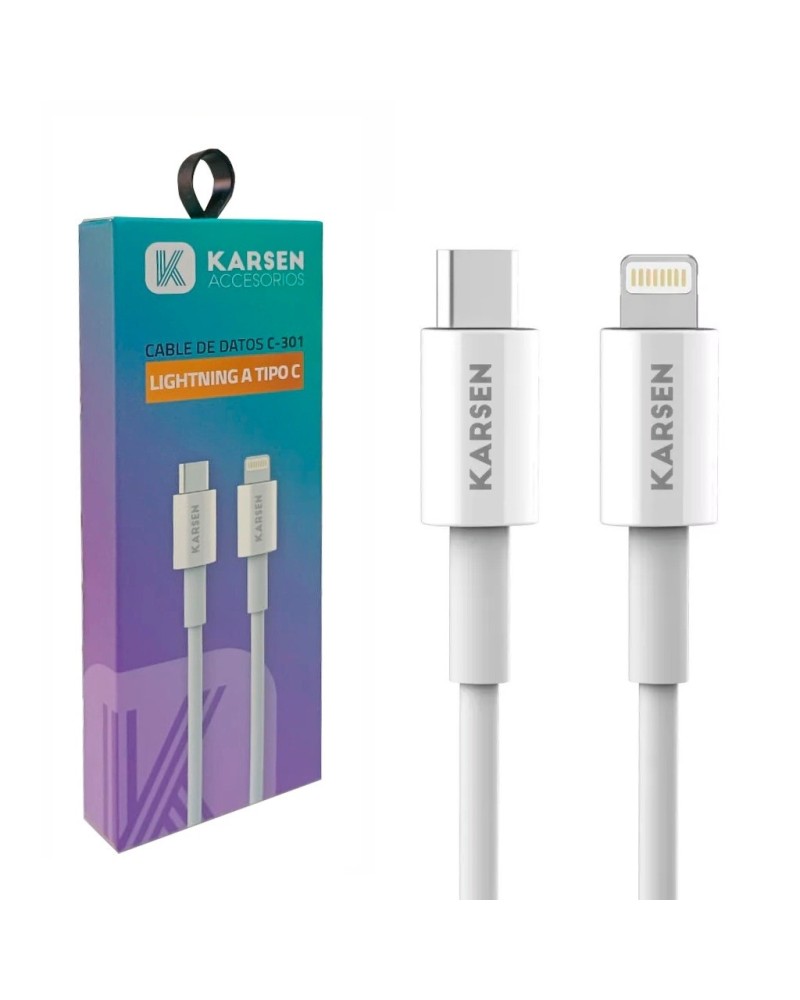 CABLE USB TIPO C A LIGHTNING 1MTS C-301 KARSEN
