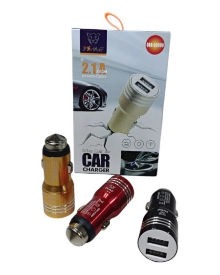 CARGADOR 12V A USB X 2 2.1AMP CAR-53006 TIME