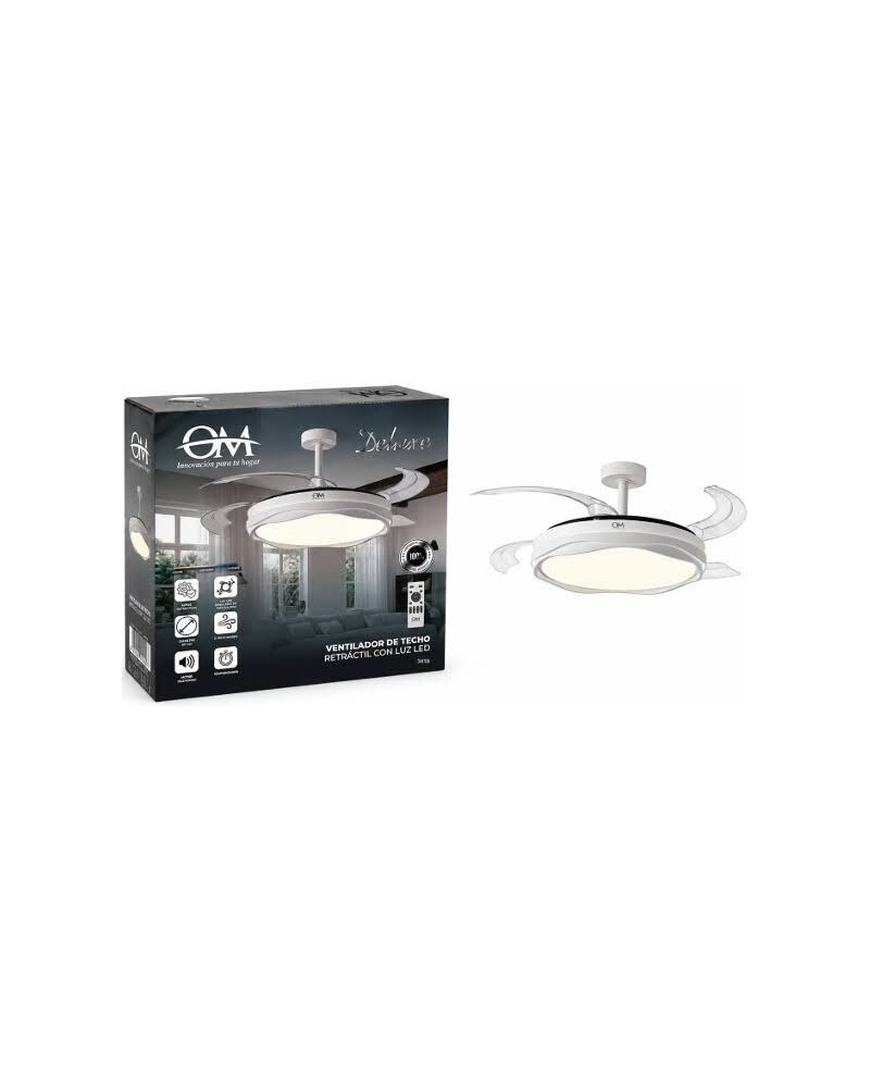 VENTILADOR DE TECHO ASPAS RETRACTILES CON LUZ NO3418 OM