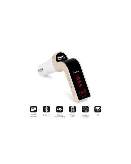 TRANSMISOR FM C/BLUETOOTHTIPO MARTILLO S/CONTROL CAR G7