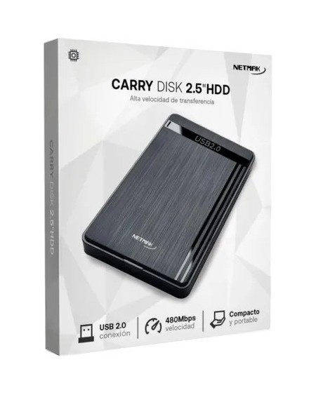 CARRY DISK 2.5 HDD USB 2.0 COMPACTO Y PORTABLE NM-CASE-2 NETMAK