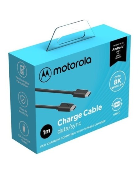 CABLE USB TIPO C M/M 1MTS 8K CARGA RAPIDA MOTOROLA