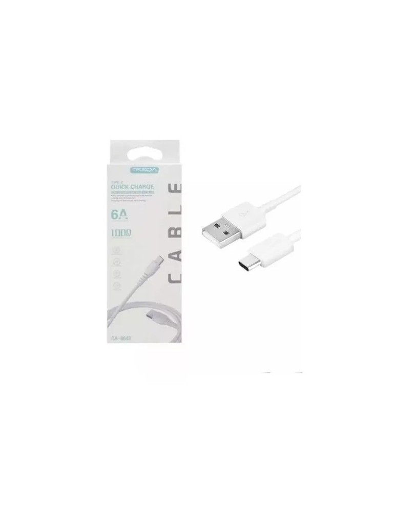 CABLE USB TIPO C 6AMP 1MTS CARGA RAPIDA CA-8643 TREQA
