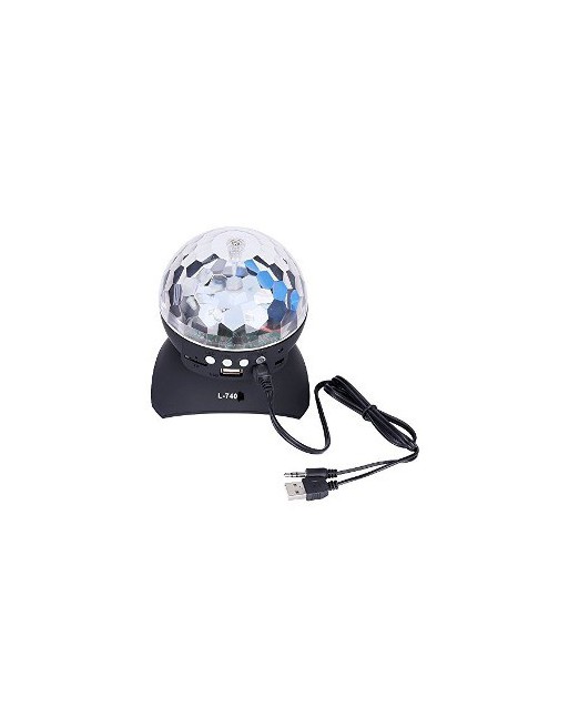 MEDIA ESFERA BOLA MAGICA PARLANTE BLUETOOTH RECARGABLE USB/FT NEGRO DX-PALE108 DINAX