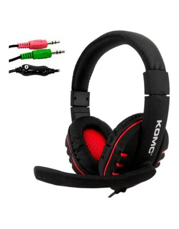 AURICULAR CON MICROFONO K4 ROJO C/NEGRO KOMC