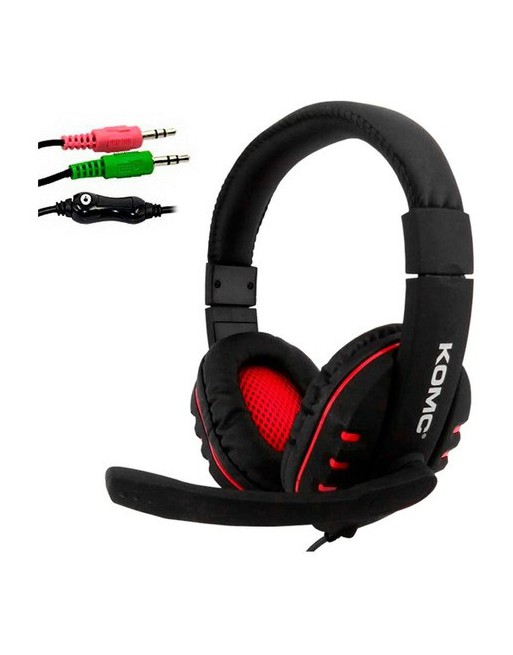 AURICULAR CON MICROFONO K4 ROJO C/NEGRO KOMC