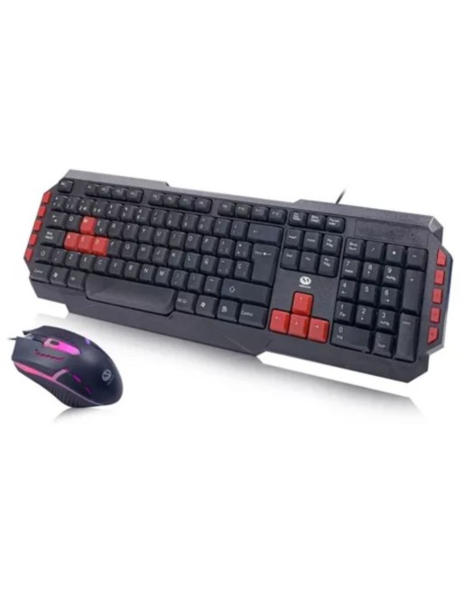 KIT TECLADO + MOUSE GAMER TECLAS DE COLOR CRM-9002 MEGALITE