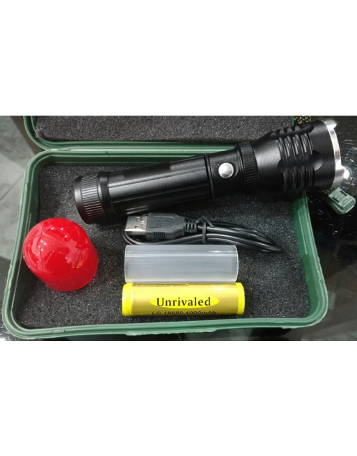 LINTERNA 1 LED C/ZOOM RECARGABLE POLICIA LN480 800LM CAJA VERDE BRILLANTE TORCIA