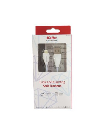 CABLE IPHONE LIGHTING BLANCO 1MTS SERIE DIAMOND KCC-5379  KOLKE